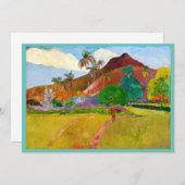 Paul Gauguin's Tahitian Landscape有名絵画な 招待状 (正面/裏面)