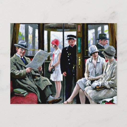 Paul-Gustave Fischer art - Copenhagen Tram. ポストカード (正面)