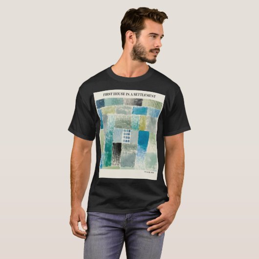 PAUL KLEEによる入植地の最初の家,抽象芸術 Tシャツ (正面フル)
