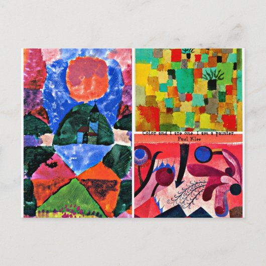Paul Kleeアートのコラージュと引用 ポストカード (正面)