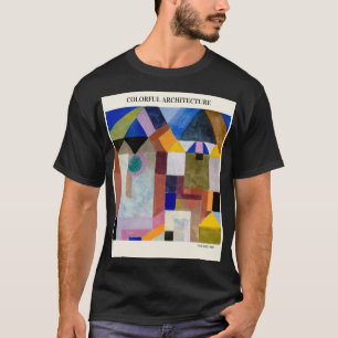 PAUL KLEEカラフルによるアーキテクチャ、抽象芸術vintag Tシャツ