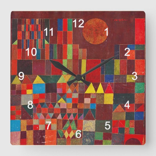 “Paul Klee”の壁掛け時計,No.01-2 スクエア壁時計 (正面)