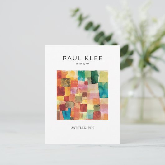 Paul Klee, モダン カラフル抽象芸術 ポストカード (スタンド正面)