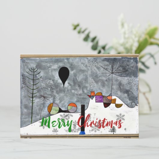 Paul Klee -冬、抽象芸術アートクリスマス シーズンカード (スタンド正面)