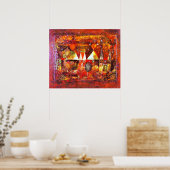 Paul Klee – 夜の祭り、有名絵画な ポスター (キッチン)