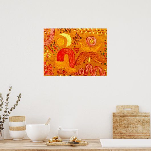 Paul Klee – 暑い中の庭 ポスター (キッチン)