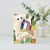 Paul Klee art – 感傷的な水彩赤 ポストカード (スタンド正面)