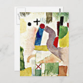 Paul Klee art – 感傷的な水彩赤 ポストカード (正面/裏面)