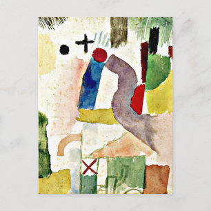 Paul Klee art – 感傷的な水彩赤 ポストカード