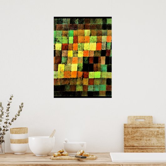 Paul Klee art, Ancient Sound抽象芸術 on Black ポスター (キッチン)