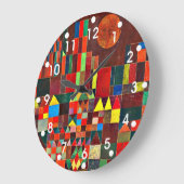 Paul Klee art: Castle and Sun, Klee 絵画's ラージ壁時計 (傾斜)