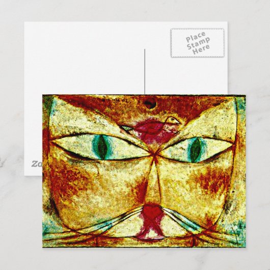 Paul Klee art: Cat and Bird ポストカード (正面/裏面)