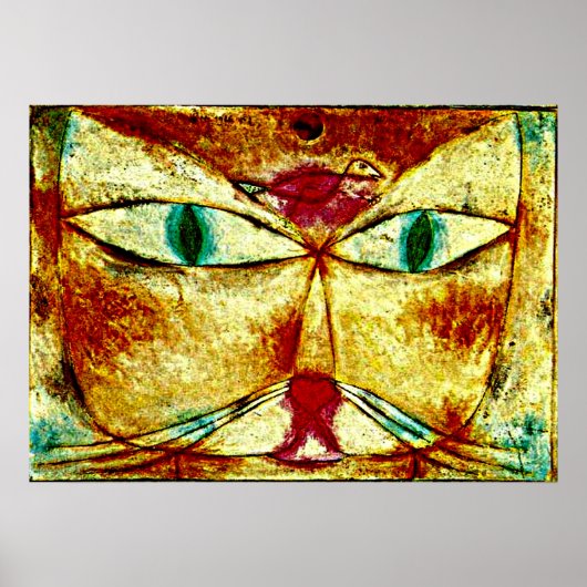 Paul Klee art: Cat and Bird's 絵画 by Klee ポスター (正面)