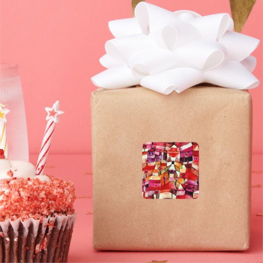 Paul Klee art - Ose Garden, painting by Klee スクエアシール (パーティー)