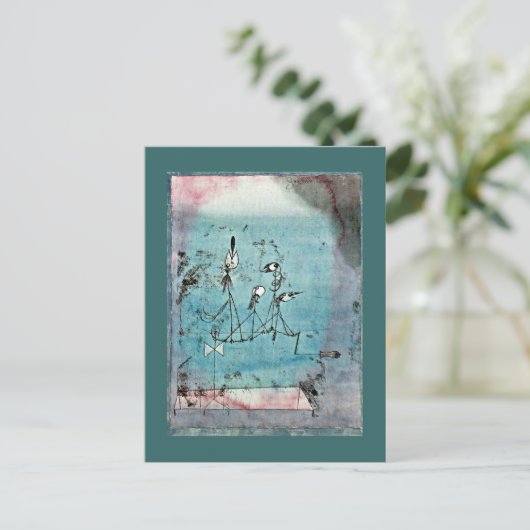 Paul Klee art: Twittering Machine ポストカード (スタンド正面)