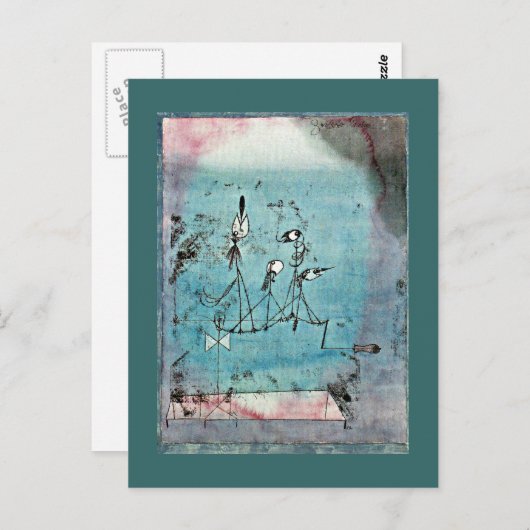 Paul Klee art: Twittering Machine ポストカード (正面/裏面)
