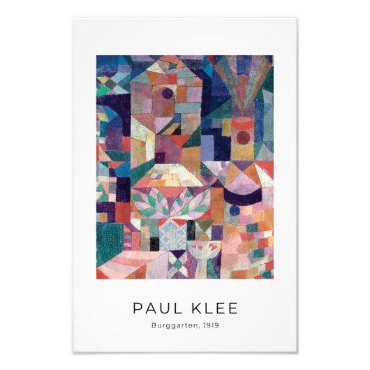 Paul Klee, Burgggarten - カラフル抽象芸術・アート フォトプリント (正面)