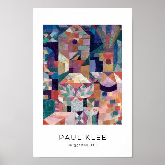 Paul Klee, Burgggarten - カラフル抽象芸術・アート ポスター (正面)