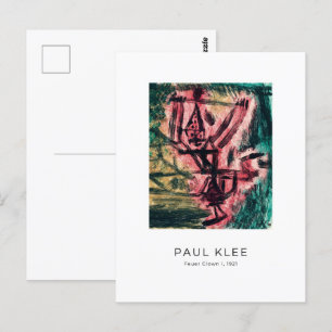 Paul Klee, Fireピエロ- カラフル抽象芸術 ポストカード