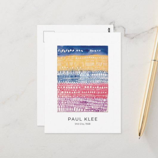 Paul Klee, Old City, モダン カラフル抽象芸術 ポストカード (正面/裏面インサイチュ)