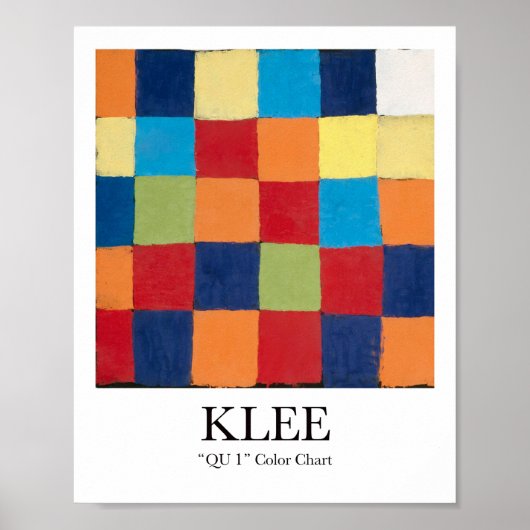 Paul Klee Posterによる「Qu 1」カラー・チャート ポスター (正面)