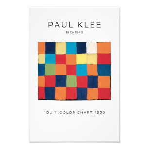 Paul Klee, Qu 1カラーチャート,カラフル抽象芸術アート フォトプリント