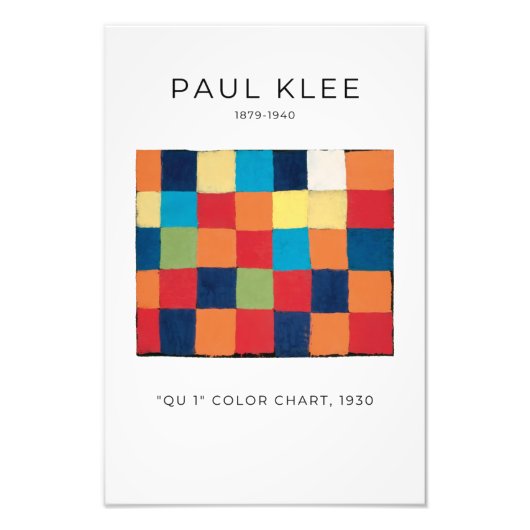 Paul Klee, Qu 1カラーチャート，カラフル抽象芸術アート フォトプリント (正面)