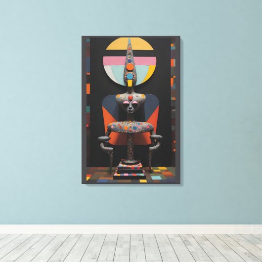 Paul Klee Sat Here キャンバスプリント (インサイチュ (ウッドフロア))