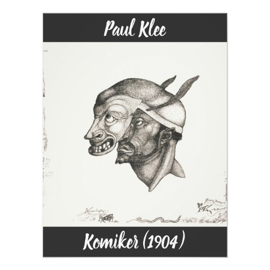 Paul Klee Sketch Komiker（マスク） フォトプリント (正面)