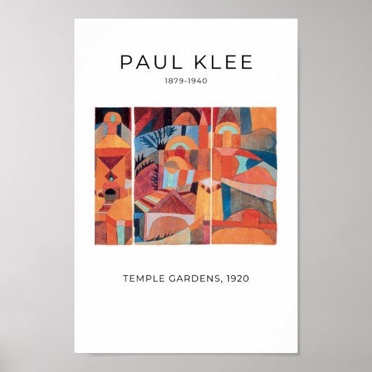 Paul Klee, Temple Gardens - カラフル抽象芸術・アート ポスター (正面)