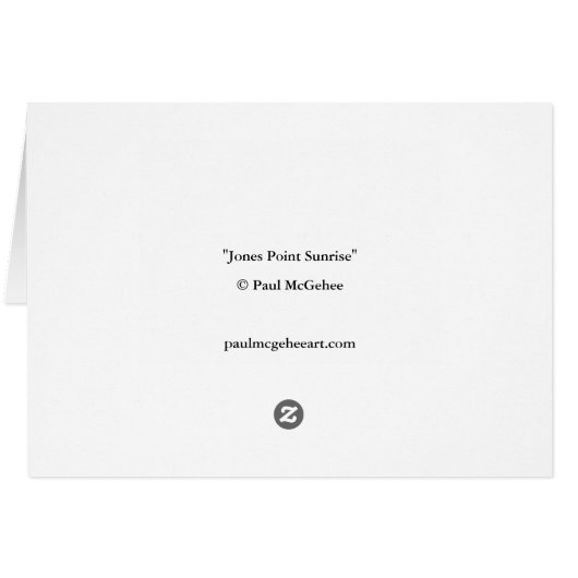 Paul McGehee "Jones Point Sunrise"カード (裏面横)