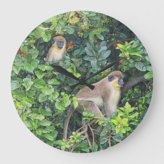Paul McGehee「Monkeying」のまわりにクロック ラージ壁時計 (正面)