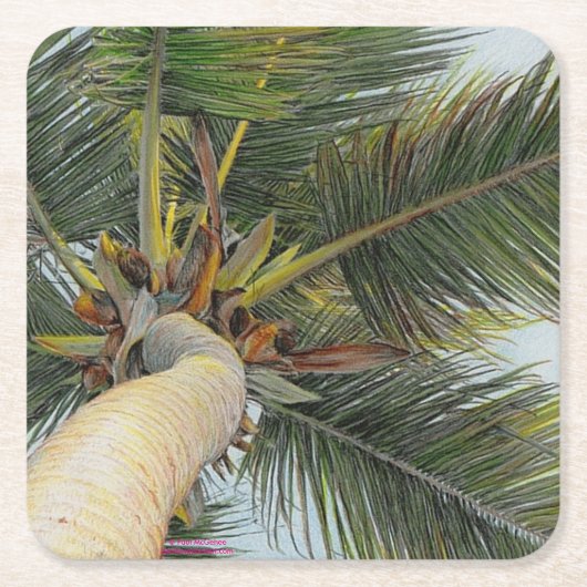 Paul McGehee "Palm Tree"飲み物用コースター スクエアペーパーコースター (正面)