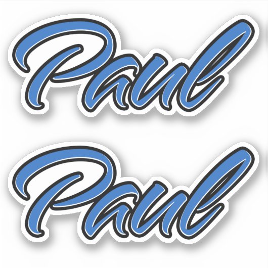 Paul Name blue Aufkleber Sticker Stickerset シール (正面)