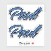 Paul Name blue Aufkleber Sticker Stickerset シール (シート)