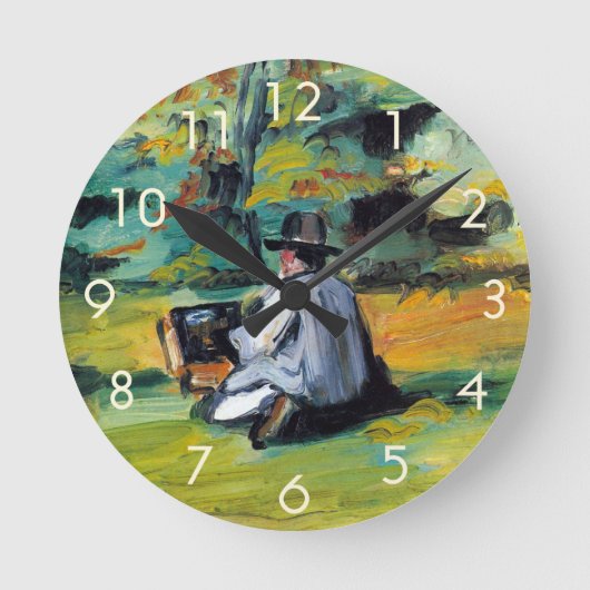 Paul Paulセザンヌの画家ヴィンテージファインアート ラウンド壁時計 (正面)