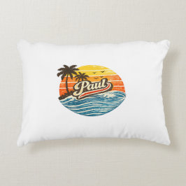 Paul Retro Sunset Name Design アクセントクッション