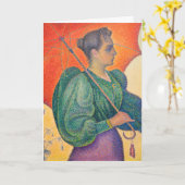 Paul Signac – パラソルを持つ女性 カード (黄色い花)