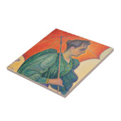 Paul Signac – パラソルを持つ女性 タイル (側面)