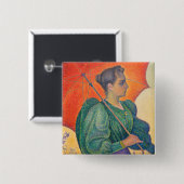 Paul Signac – パラソルを持つ女性 缶バッジ (正面&裏面)