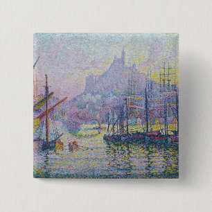Paul Signac – マルセイユ,ノートルダム – デ – ラガーデ 缶バッジ