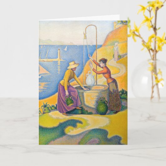 Paul Signac – 井戸の女性 カード (黄色い花)