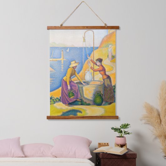 Paul Signac – 井戸の女性 吊り下げ型タペストリー (寝室)