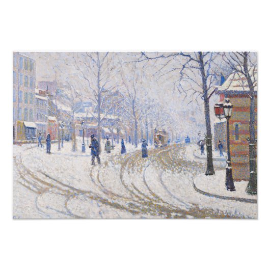 Paul Signac - Snow, Boulevard de Clichy，パリ フォトプリント (正面)