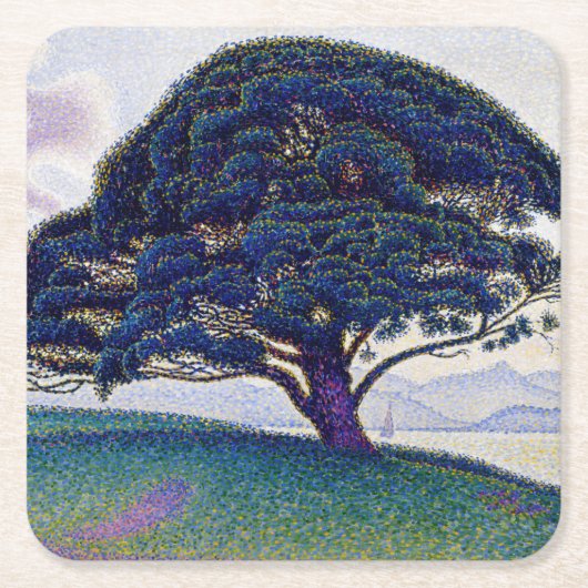 Paul Signac - The Bonaventure Pine スクエアペーパーコースター (正面)