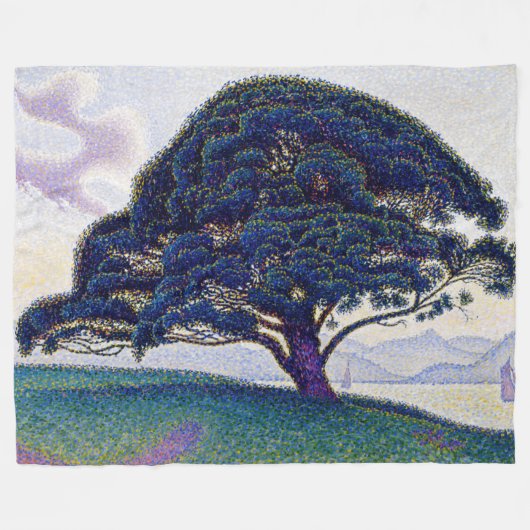 Paul Signac - The Bonaventure Pine フリースブランケット (正面(横))