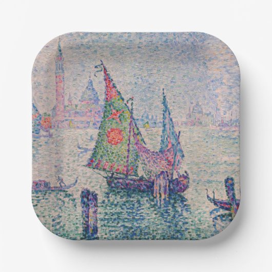 Paul Signac - The Green Sail ペーパープレート (正面)