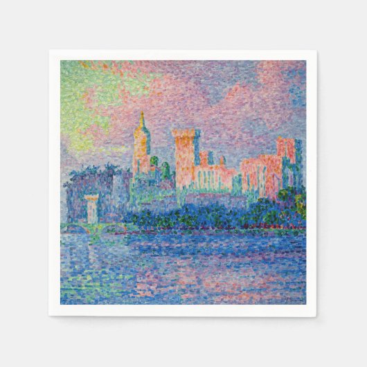 Paul Signac - The Papal Palace, Avignon スタンダードカクテルナプキン (正面)