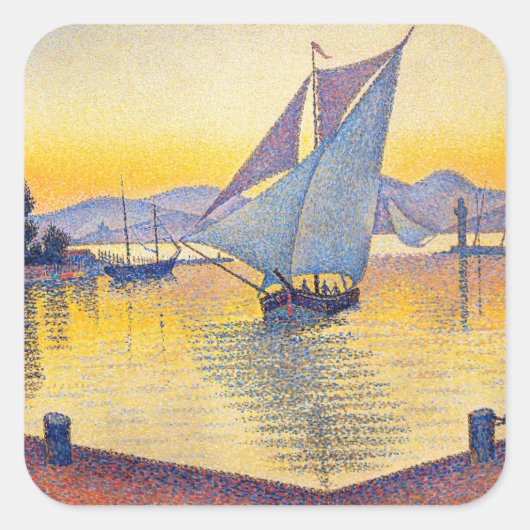 Paul Signac - The Port at Sunset, Opus 236 スクエアシール (正面)