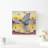 Paul Signac - The Port at Sunset, Opus 236 スクエア壁時計 (ホーム)